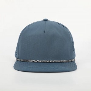 OEM Vlastní design Logo 5 Panel Klasickénestrukturované prázdné prázdné laserové řez 5 panelů Perforovaný gorrasnylonový lanový klobouk